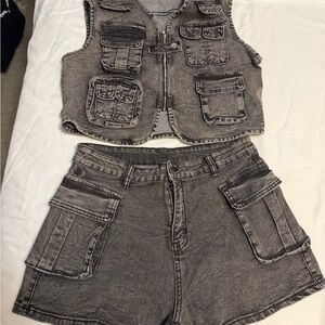 Gray Denim Women's Shorts